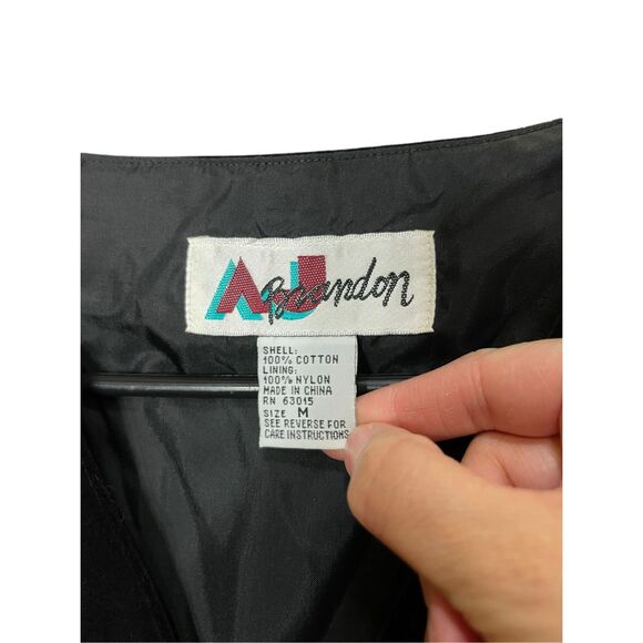 Vintage AJ Brandon Black Velvet Vest Size M - Picture 5 of 6